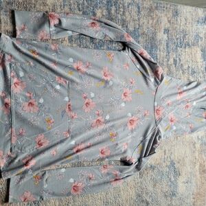 LuLaRoe Gray Floral Hoodie